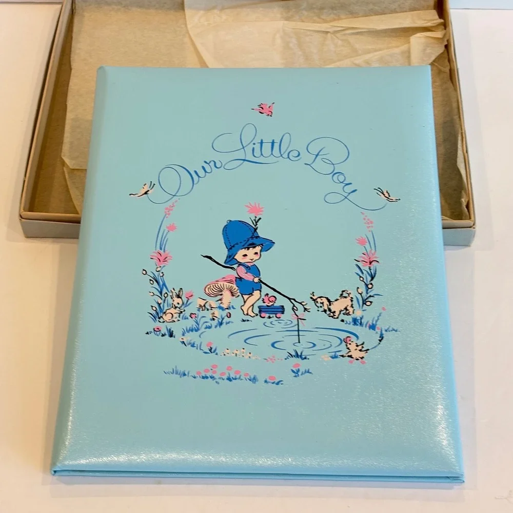 Vintage Our Little Boy Baby Book Stina Nagel Illustrations Blue New 1960s
